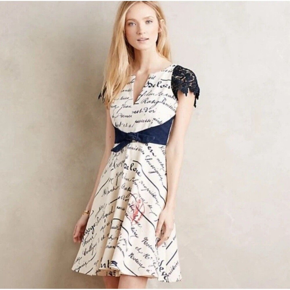 Anthropologie Chirography‎ Dress Size 6 Eva Franco Unique Amazing Design RARE